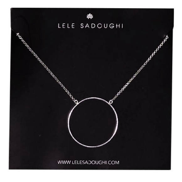 Lele Sadoughi Silver plated circle necklace - Picture 2 of 5